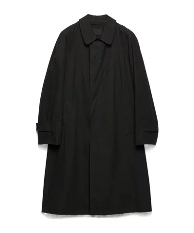 Prada Cotton Coat In Black