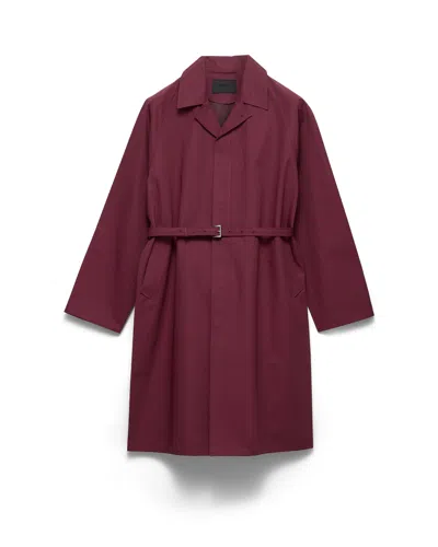 Prada Cotton Coat In Red