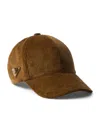 Prada Womens Brown Logo-plaque Corduroy Baseball Cap In Brown