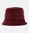 Prada Cotton Corduroy Bucket Hat In Burgundy