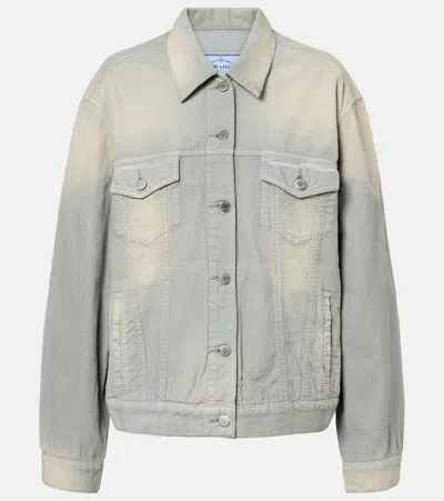 Prada Cotton Corduroy Jacket In Blue