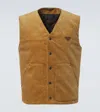 Prada Cotton Corduroy Vest In Brown