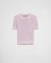 Prada Cotton Crew-neck Sweater In Mauve