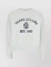 Prada Cotton Crew Neck Sweatshirt In White