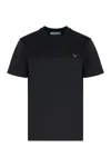 Prada Womens Black Brand-plaque Short-sleeved Cotton-jersey T-shirt In Animal Print