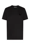 Prada Cotton Crew-neck T-shirt In Black
