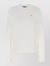 Prada Cotton Crew Neck T-shirt Long Sleeves In White