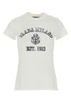 Prada Stamped Logo Crew Neck T-shirt In White