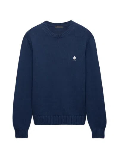 Prada Cotton Crew-neck Sweater In Yellow