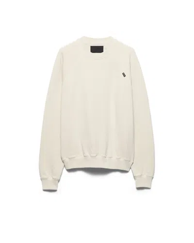 Prada Cotton Crew-neck Sweatshirt In Neutral