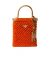 Prada Cotton Crochet Mini-handbag In Orange