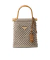 Prada Cotton Crochet Mini-handbag In Rope Ash