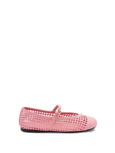 Prada Cotton Crochet Sneakers In Pink