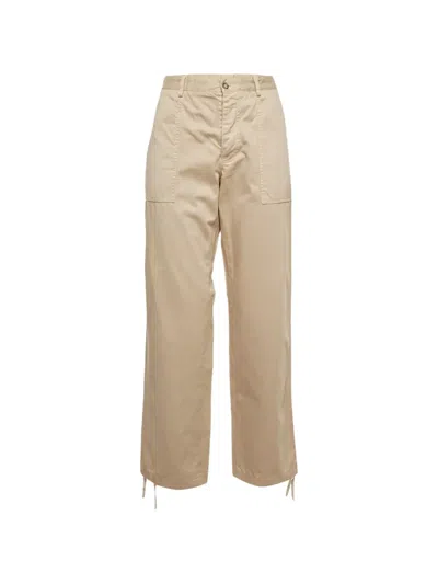 Pre-owned Prada Cotton Cropped Trousers In Neutral