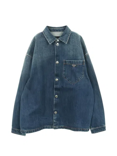 Pre-owned Prada Cotton Denim Shirt In Blue