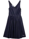 Prada Flared Mini Dress In Blue
