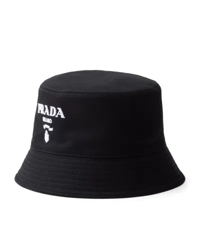 Prada Womens Black Re-nylon Recycled-polyamide Bucket Hat