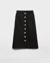 Prada Flared Midi Cotton Drill Skirt In Schwarz