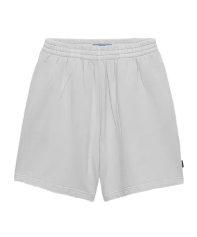 Prada Cotton Fleece Shorts In Gray