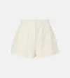 Prada Triangle-logo Cotton Shorts In White