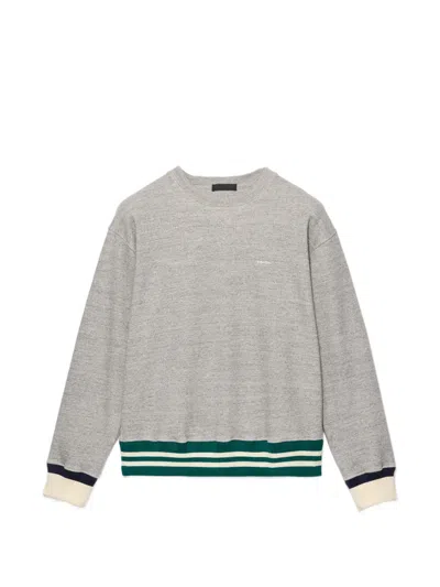 Prada Cotton Fleece Sweatshirt In Gray