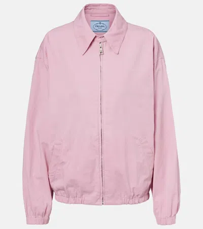 Prada Cotton Gabardine Jacket In Pink