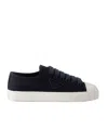 Prada Sneaker Aus Baumwoll-gabardine In Navy Blue
