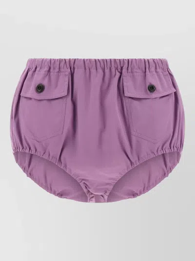Prada Cotton High-rise Culotte Shorts In Pink