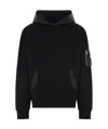 Prada Men's Tonal Cotton And Nylon Hoodie In Black
