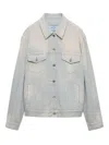 Prada Corduroy Blouson Jacket In Gray