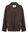 Prada Cotton Jacket In Ebano