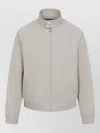 Prada Cotton Jacket High Collar Buttoned Cuffs In Neutral