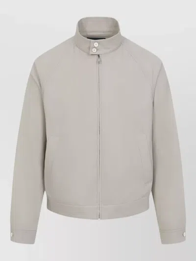 Prada Cotton Jacket High Collar Buttoned Cuffs In Neutral