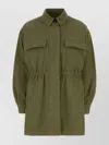 Prada Womens Green Old Panama Drawstring-waist Cotton Jacket