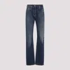 Prada Low-waist Tapered Bleached Denim Trousers In Blue