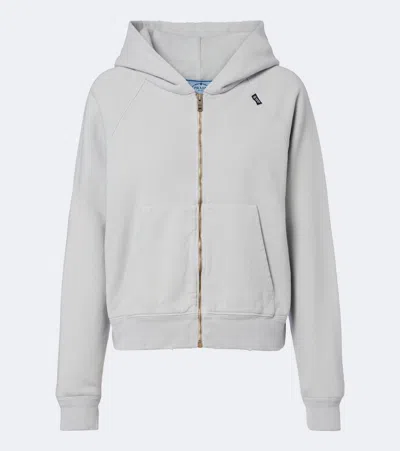Prada Cotton Jersey Hoodie In Gray