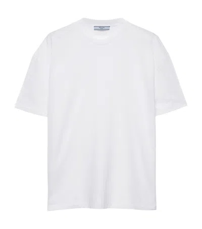 Prada Cotton Jersey Oversized T-shirt In White