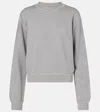Prada Womens Grey Logo-print Round-neck Cotton Sweatshirt In Black