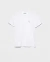 Prada Triangle Logo Cotton T-shirt In White