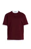 Prada Amaranth T-shirt In Cotton Jersey In Burgundy