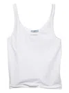 Prada Lightweight Sleeveless Scoop Neck Tank In White