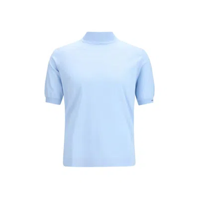 Prada Cotton Knit Short-sleeve Sweater In Pink