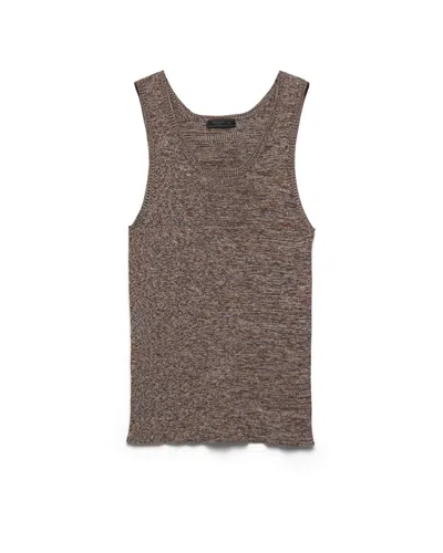 Prada Tanktop Aus Baumwollstrick In Brown