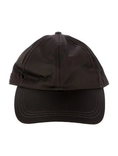 Pre-owned Prada Cotton Lined Baseball Cap In Brown