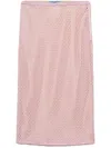 Prada Open Weave Midi Skirt In Pink
