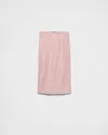 Prada Open Weave Midi Skirt In Petal Pink
