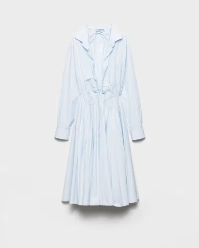 Prada Cotton Midi Dress In White