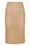 Prada Organza Midi-skirt In Beige