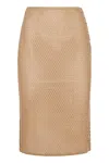 Prada Organza Midi-skirt In Beige