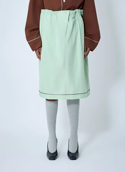 Prada Cotton Midi Skirt In Blue